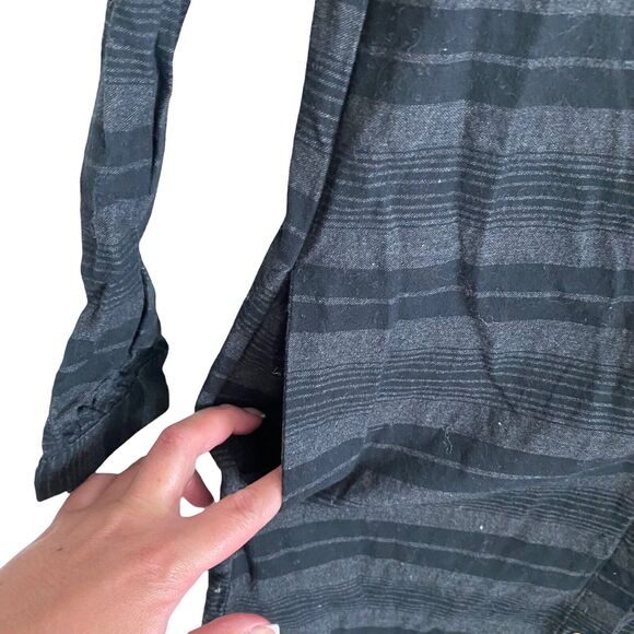 Steven Alan XS Shirt Dress Striped Gray Black Striped Long Sleeve - Picture 6 of 8